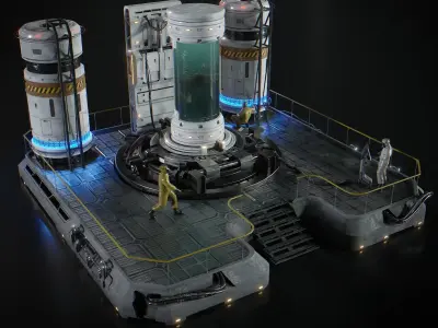Sci Fi Laboratory Low-poly 3D model