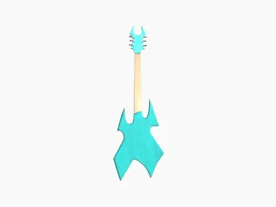 Electric Guitar H04 Light Blue - Music Instrument Design Low-poly 3D model