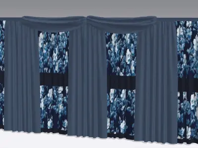 Curtain Low-poly 3D model