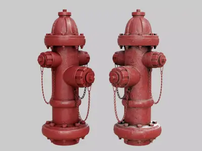 Fire Hydrant Low Poly 1A Low-poly 3D model