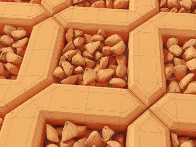 Paving pebble black 3D model