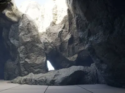 Cliff Rocks 01 Low-poly 3D model