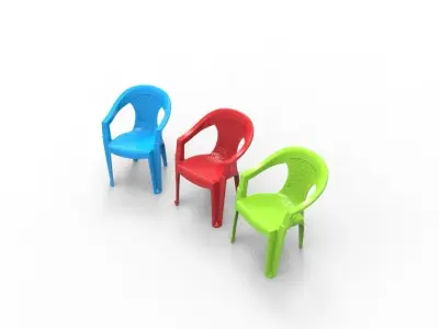 PLASTIC PATIO CHAIR Low-poly 3D model