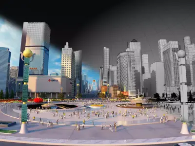 Chengdu City China 3D model