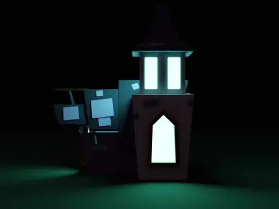 Spooky Haunted House Low-poly 3D model