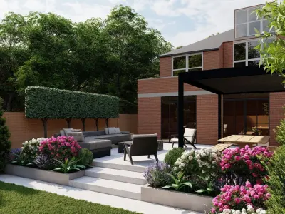 3D Exterior Scene 3D model design garden and landscape 3D model