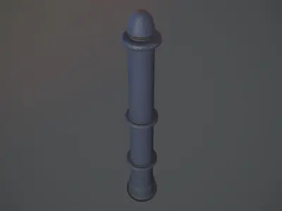 Barrier Bollard pack 5 Blue v3 Low-poly 3D model