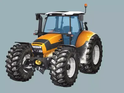 Farm Tractor X1 4115M 3D Model Low-poly 3D model