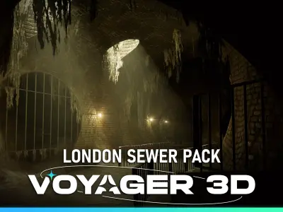 London Sewer Modular Pack Low-poly 3D model