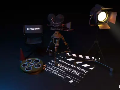 Film Equipment  Low-poly 3D model