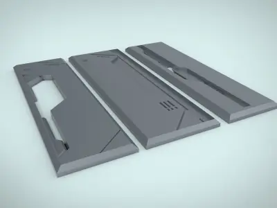sci-fi kitbash wall 2 3D print model