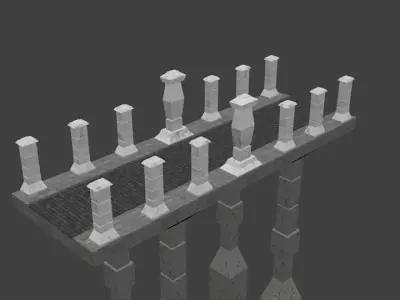 Dungeon Bridge Low-poly 3D model