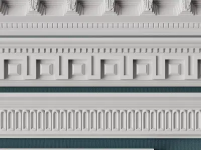 European Classic Decorative Molding Collection Low-poly 3D model