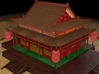  Chinese ancient house  3D model get