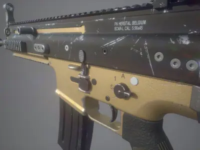 Highpoly SCARL ak - rifle 3D model