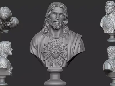Jesus Bust Head 3D print model