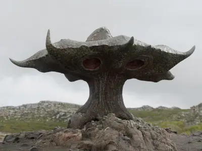 Alien Mushroom Plant Low-poly 3D model