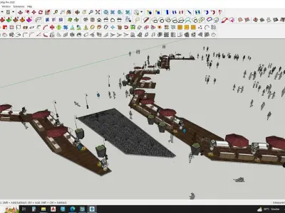 landscape environment pedestrian 3D model