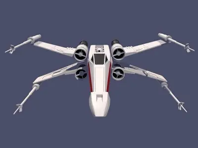 X wing t-65 spaceship fighter 3D model