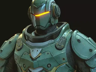 Futuristic Soldier Combat Suit Low-poly 3D model