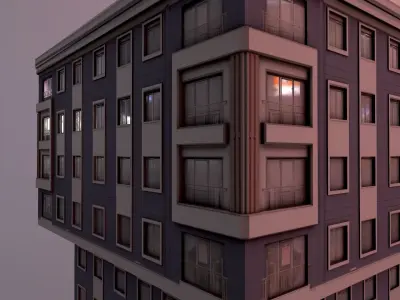 Architectural Building-9 Low-poly 3D model