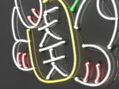 Fortune Cat - Neon Sign 3D model