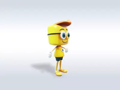 Cartoon character t stylized computer pc 3D model