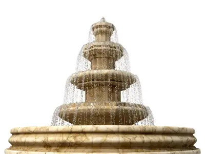 Classic Garden Fountain 01 3D model