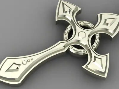 Light Gold Cross New Design  CP 54 3D print model