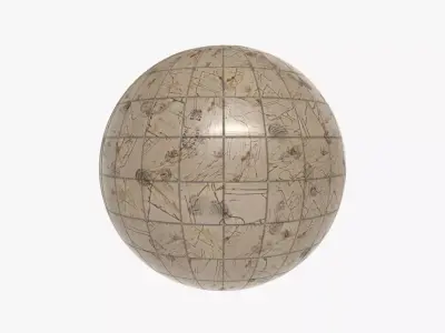 Floor Tile 002 PBR 4K - V6 - Foot Printed Texture