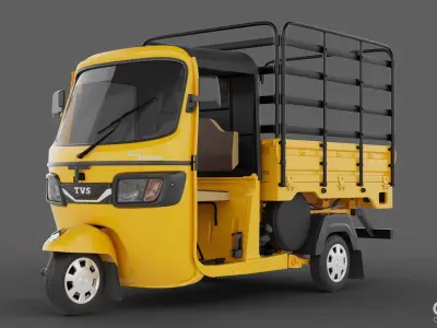 TRICYCLE - RICKSHAW - PIAGGIO - CARGO 3D MODEL Low-poly 3D model