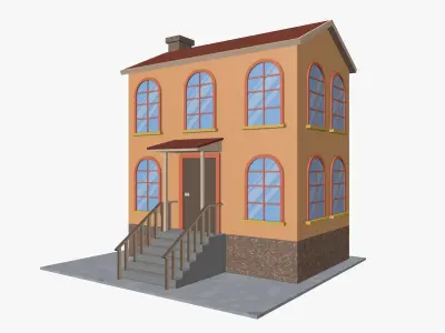 Cartoon House Pack Low-poly 3D model