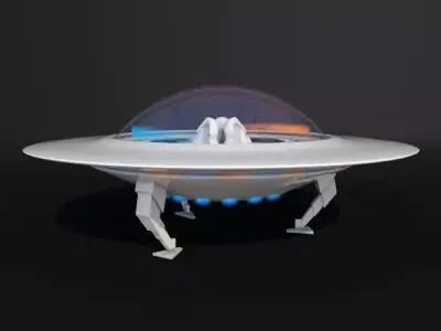 Flying Saucer With Interior 3D model