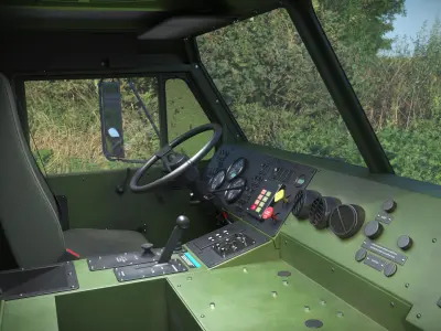 Palletized Load System Military Truck Used Green Rigged 3D model