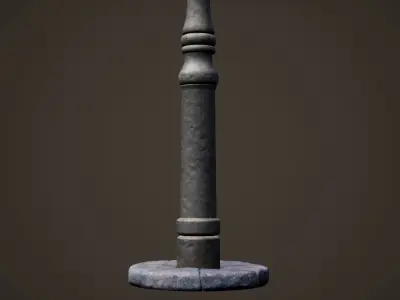 Gass lit Street light Low-poly 3D model