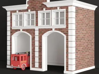 Children playhouse Fire department for kids 3D model