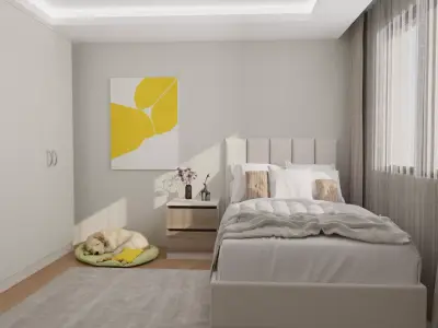 Minimal Bedroom Interior Scene  Vray 7  SketchUp 2025 3D model