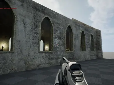 Church in desert Low-poly 3D model