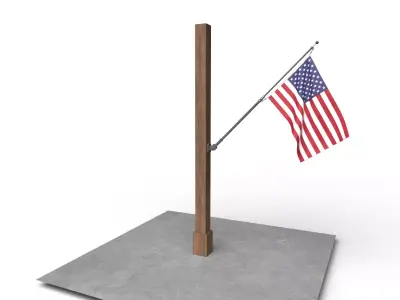 American Flag Low-poly 3D model