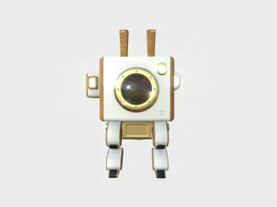 Robot C3 Wood - Sentinel Character SciFi Design Low-poly 3D model