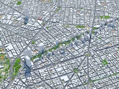Mexico City Downtown Low-poly 3D model
