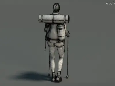  Female Hiker Animated HQ Standard License 