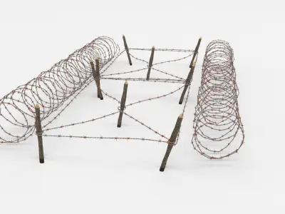 Barb Wire Obstacle 3D model