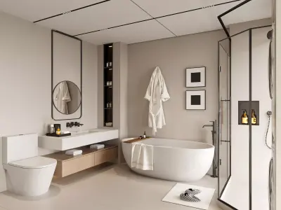 Modern Bathroom 3D Model 3D model