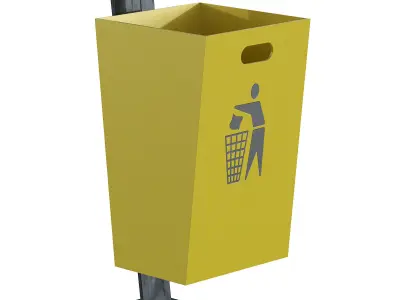 Trash Can Low-poly 3D model