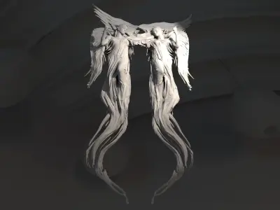 Angel wall arch Embrace 3D model