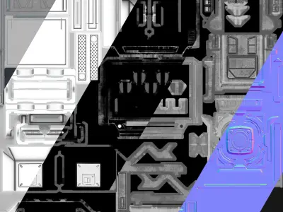 Sci-Fi Terminal PBR game-ready asset Low-poly 3D model