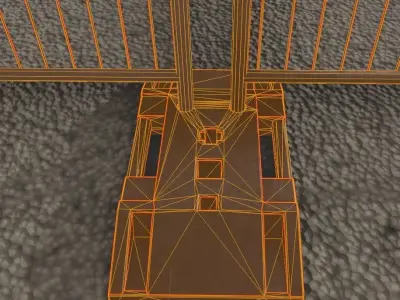 Plastic Bases Construction Fence Array-Setup Low-poly 3D model