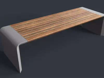 Modern Outdoor Bench 2 PBR Game Ready Low-poly 3D model