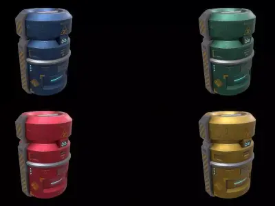 Scifi Crate Openable Door Low-poly 3D model